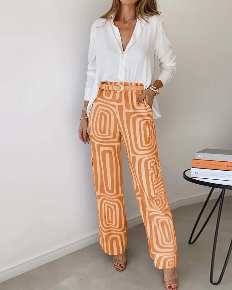 Victoria - Stylish Two-Piece Set (Pants + Blouse)