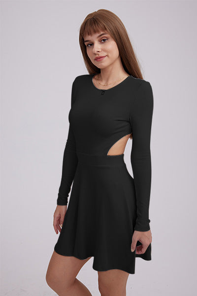 Classic Waisted Backless Pullover Dress