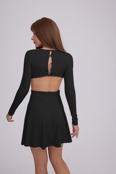 Classic Waisted Backless Pullover Dress