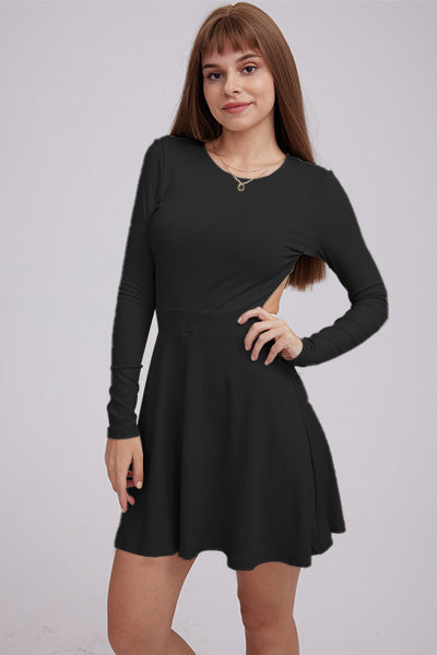 Classic Waisted Backless Pullover Dress