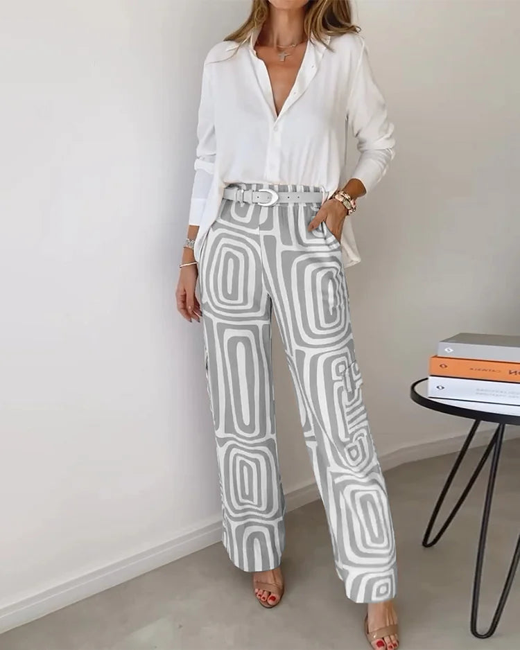 Victoria - Stylish Two-Piece Set (Pants + Blouse)