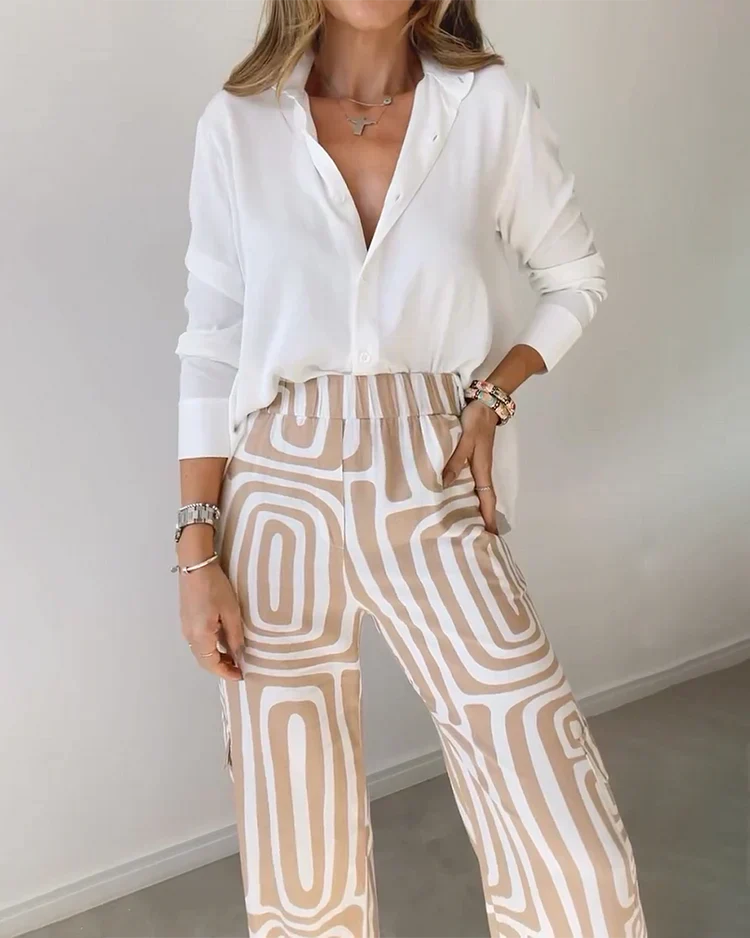 Victoria - Stylish Two-Piece Set (Pants + Blouse)