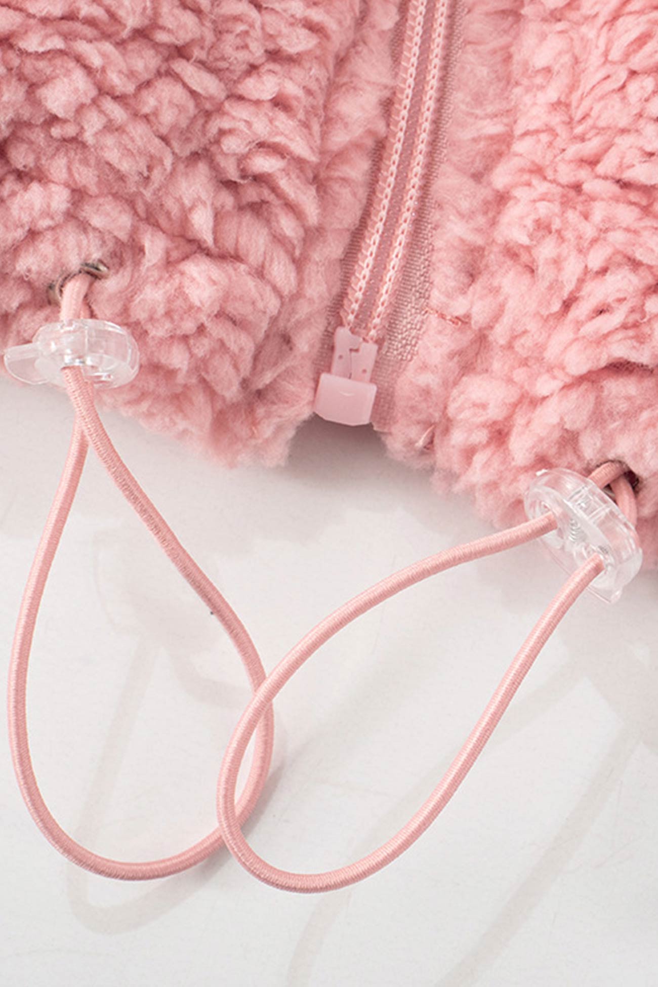 Plush Drawstring Crop Hoodie Shorts Set