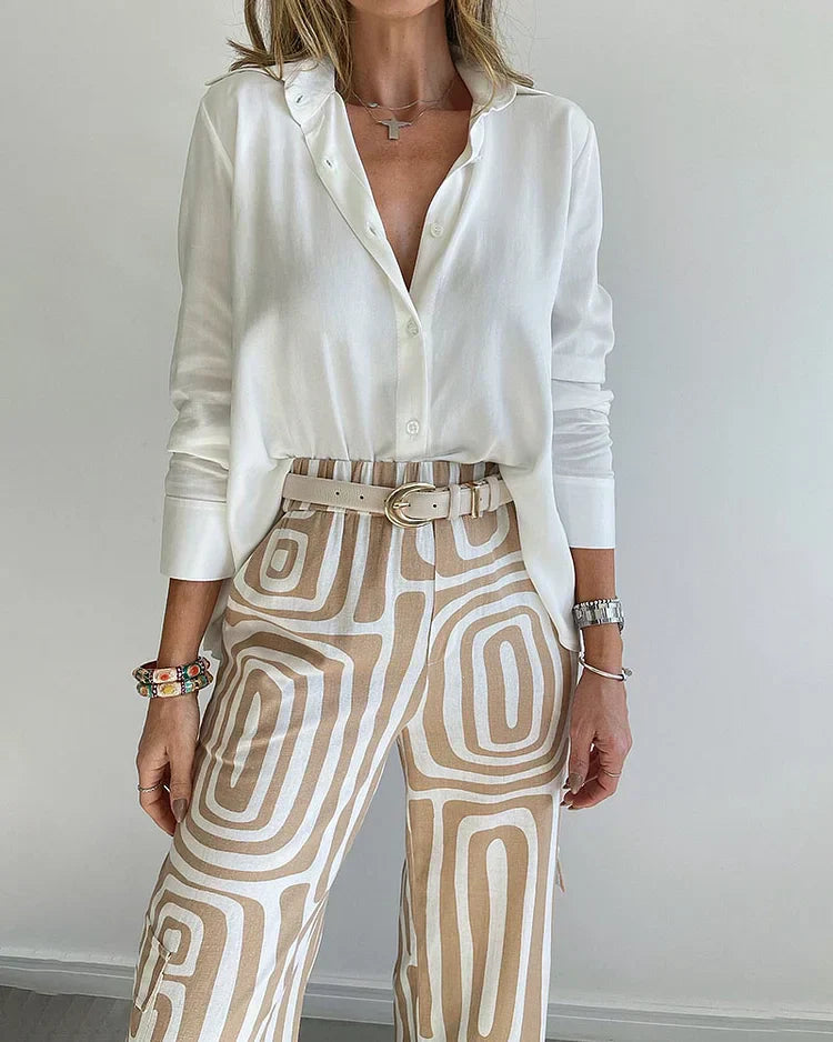 Victoria - Stylish Two-Piece Set (Pants + Blouse)