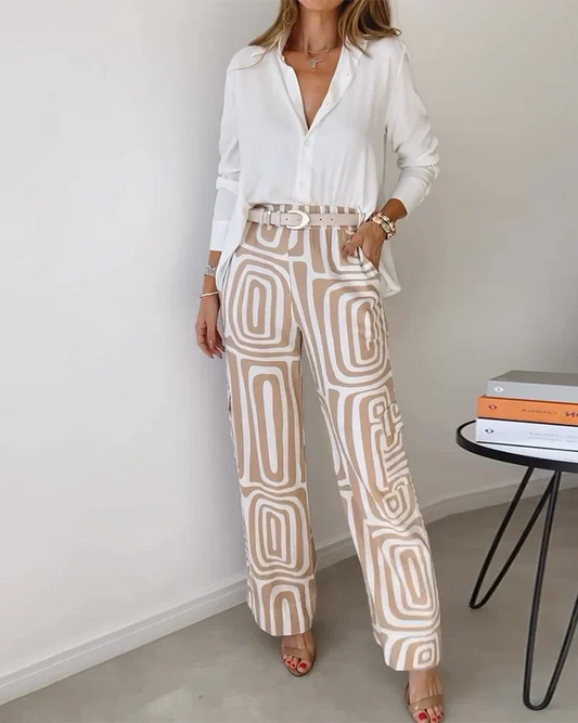 Victoria - Stylish Two-Piece Set (Pants + Blouse)