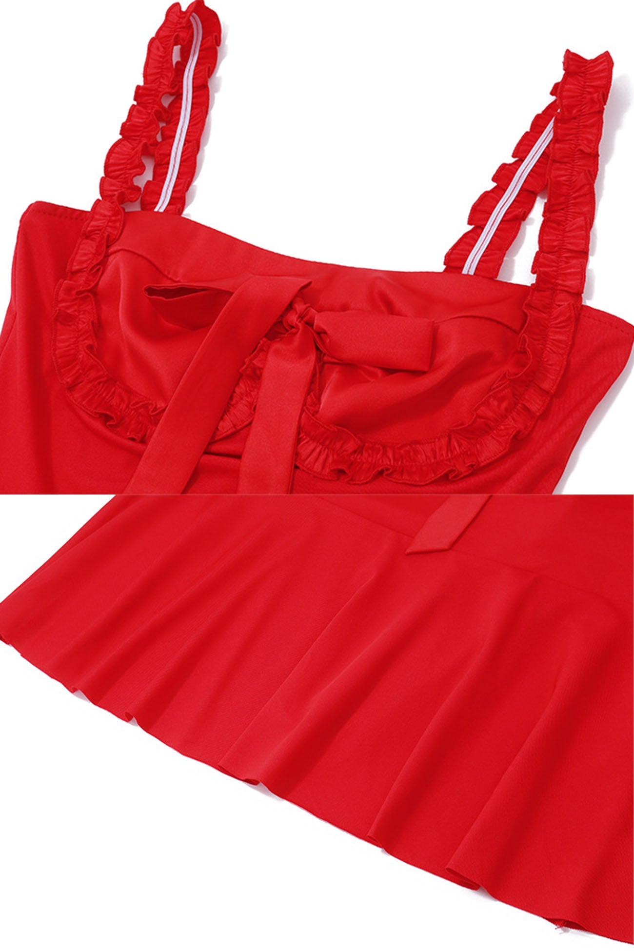 Bow A-line Sleeveless Mini Dress